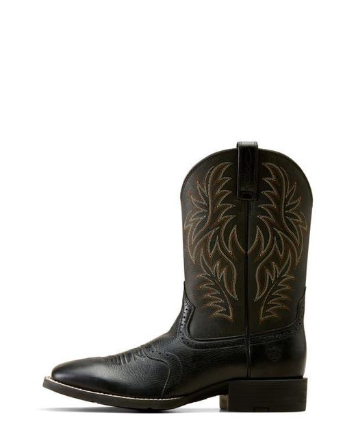 Ariat Black Sport Wide Square Toe Cowboy Boot for men