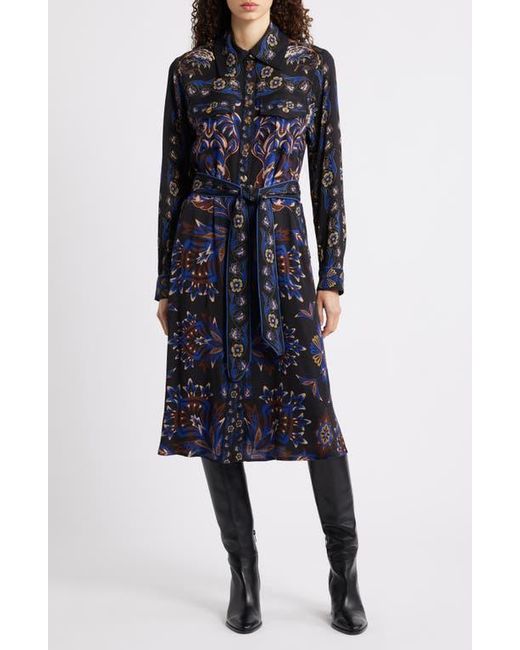 black mixed arabesque scarves long sleeve mini dress Sevila Long Sleeve Mini Dress in Crinkle Black , Bodycon main image 0