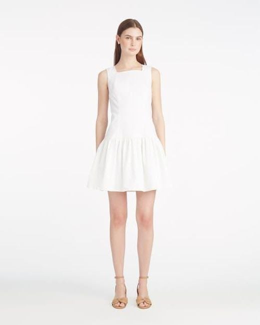 Draper James White Colette Tailored Flounce Dress
