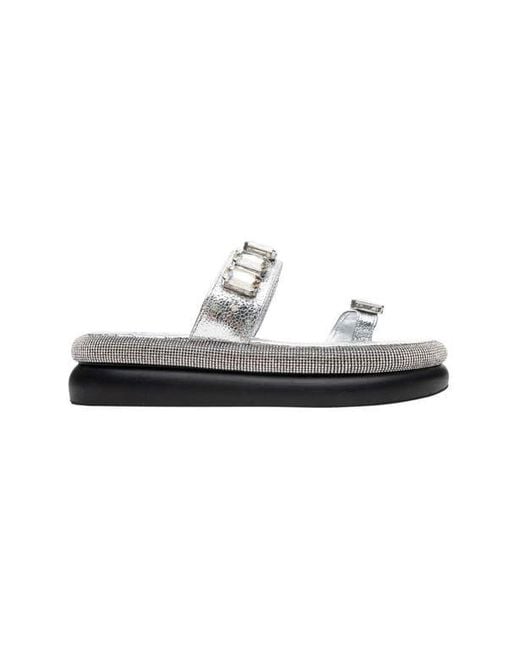 Prologue Shoes Metallic Evans Jeweled Platform Sandal