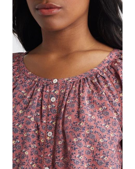 Madewell Red Puff-Sleeve A-Line Top