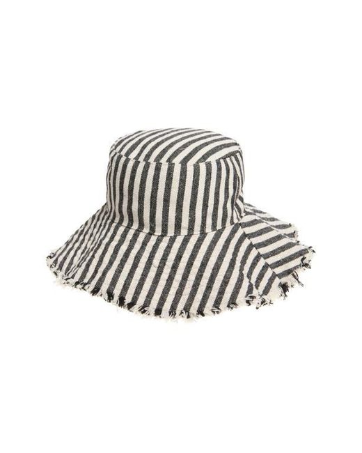 Treasure & Bond Multicolor Frayed Edge Stripe Bucket Hat