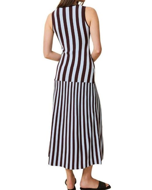 Solid & Striped White The Lucerne Mixed Stripe Knit Dress
