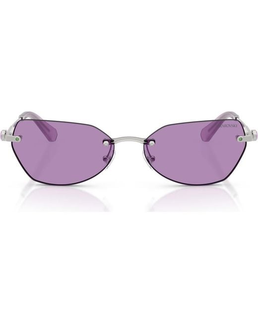 Swarovski Purple 58Mm Irregular Sunglasses