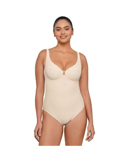 S3 Natural Novelty Texture Underwire One Piece Swimsuit