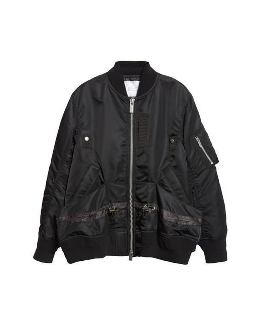 Sacai Black Blouson Nylon Twill Bomber Jacket