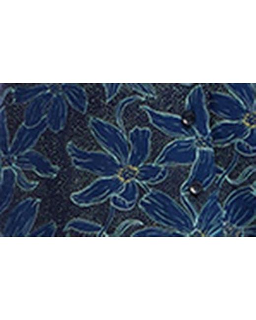 Desigual Blue Floral Long Sleeve Midi Dress