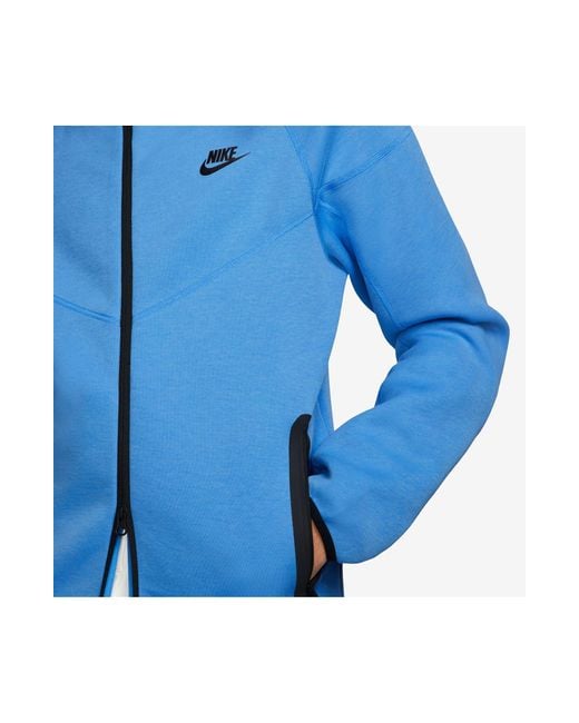 Nike Blue Tech Fleece Windrunner Zip Hoodie for men