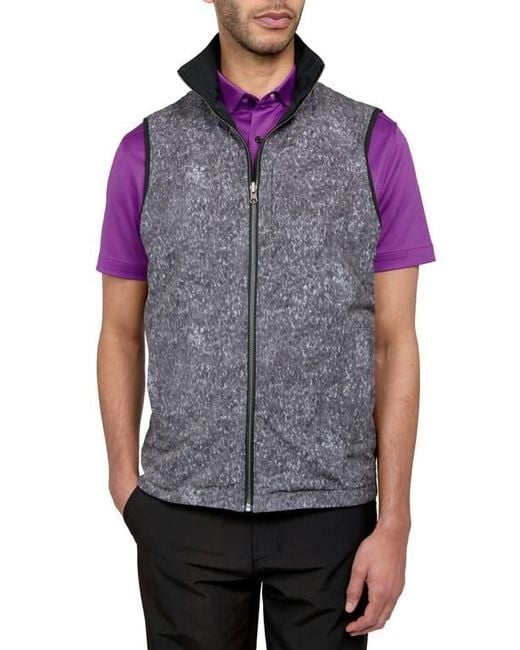 Con.struct Black Regular Fit Texture Print Recycled Performance Reversible Vest for men