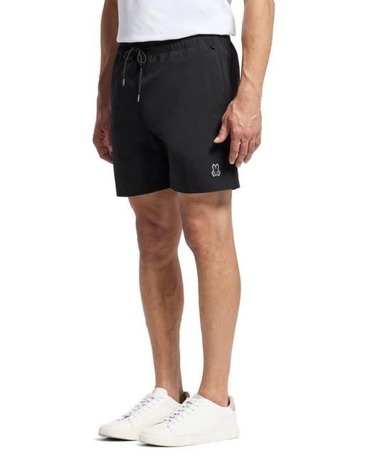 Psycho Bunny Black Palm View Hydrochromic Swim Trunks for men