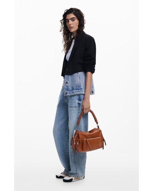 Desigual Brown Faux Leather Shoulder Bag