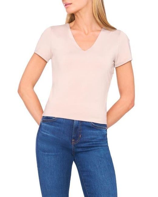 Halogen® Blue V-Neck Compression T-Shirt