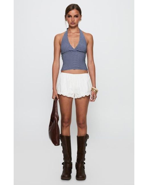 Princess Polly Blue Whimsy Gingham Halter Top