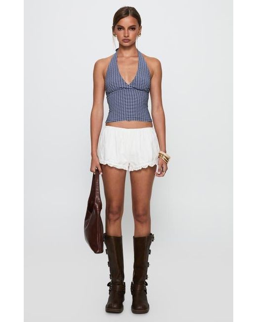 Princess Polly Blue Whimsy Gingham Halter Top