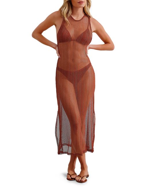 ViX Sheer Coverup Maxi Dress in Red Lyst