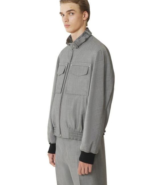 Lanvin Gray Mohair Wool Jacket for men