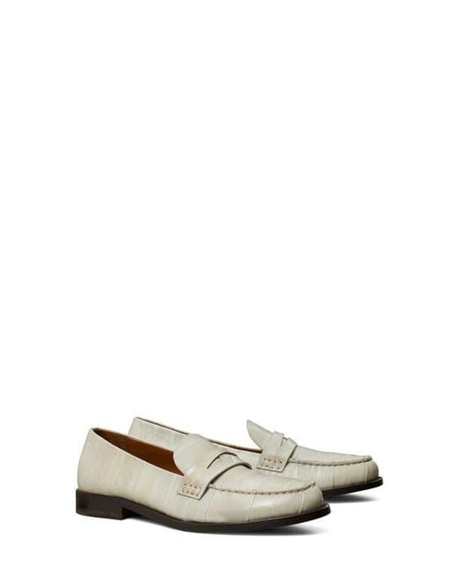 Tory Burch White Classic Penny Loafer