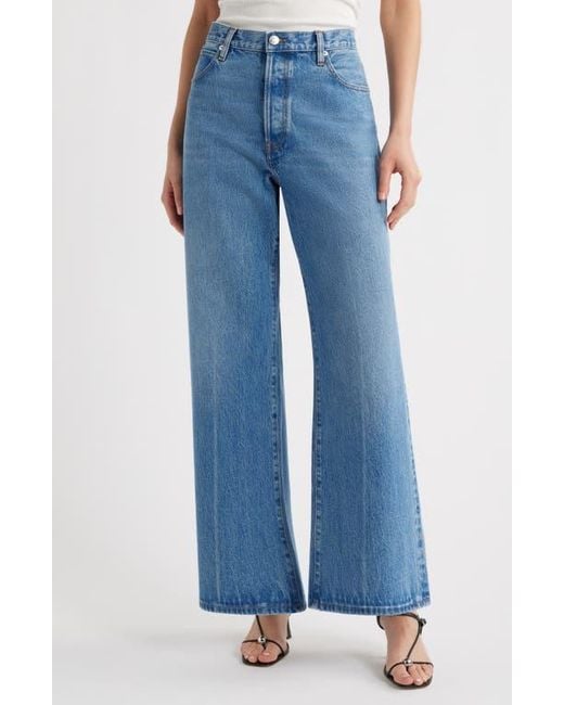 FRAME The Pixie Super High Waist Loose Wide Leg Jeans in Blue | Lyst