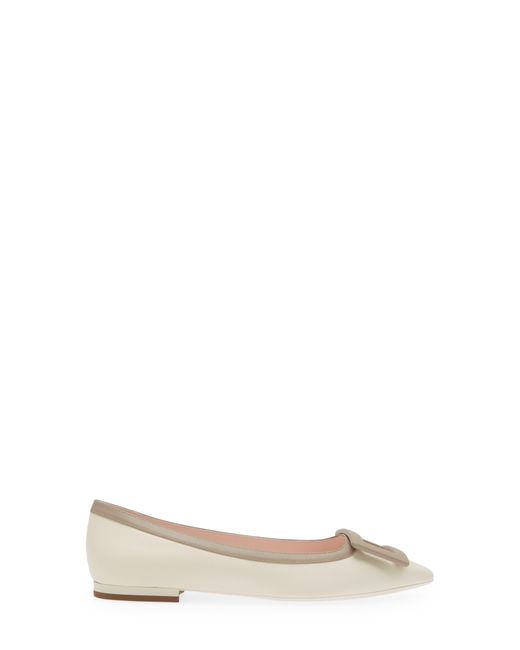 Roger Vivier Natural Gommettine Buckle Pointed Toe Flat