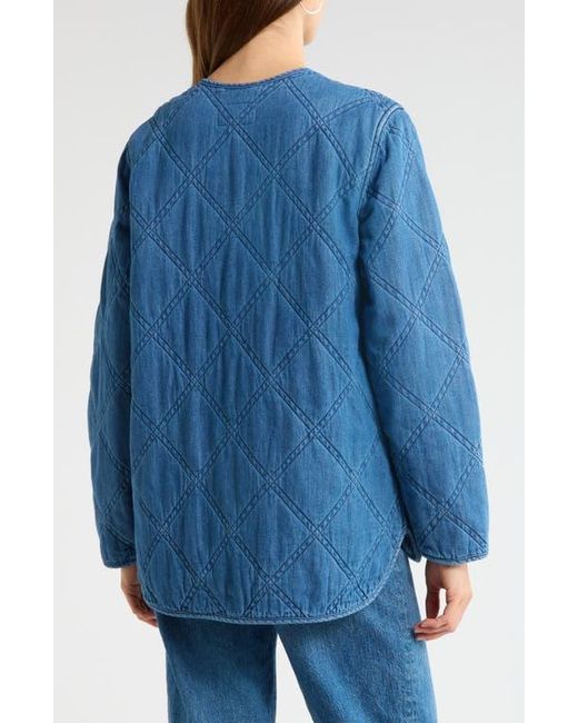 Caslon Blue Chambray Quilted Jacket