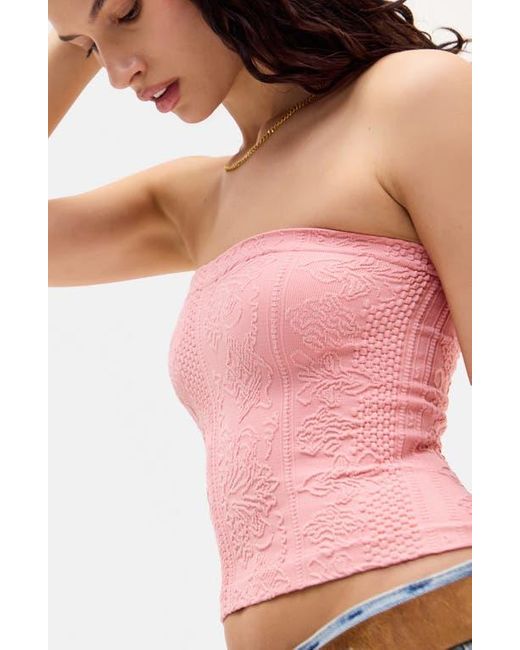 BDG Pink Tapestry Crop Tube Top
