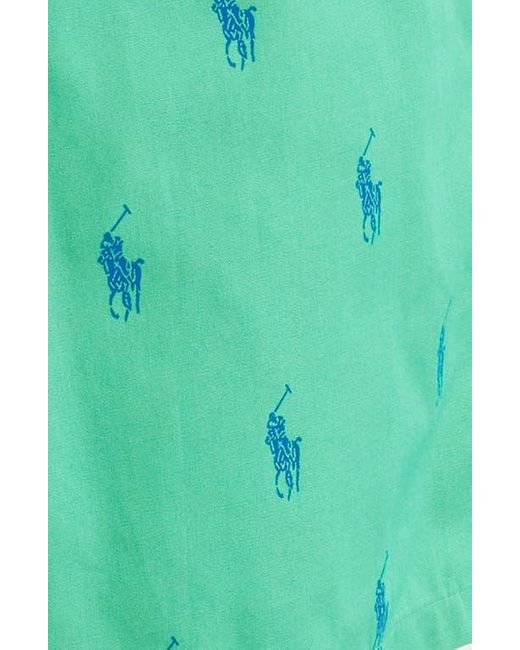 Polo Ralph Lauren Green Polo Player Logo Print Woven Cotton Boxers for men