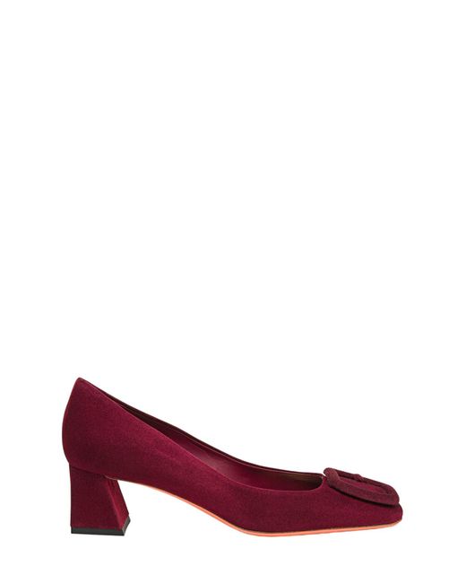 Santoni Purple Suede Low-Heel Pump