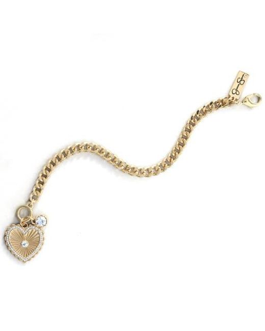 Jessica Simpson Metallic Heart Charm Bracelet