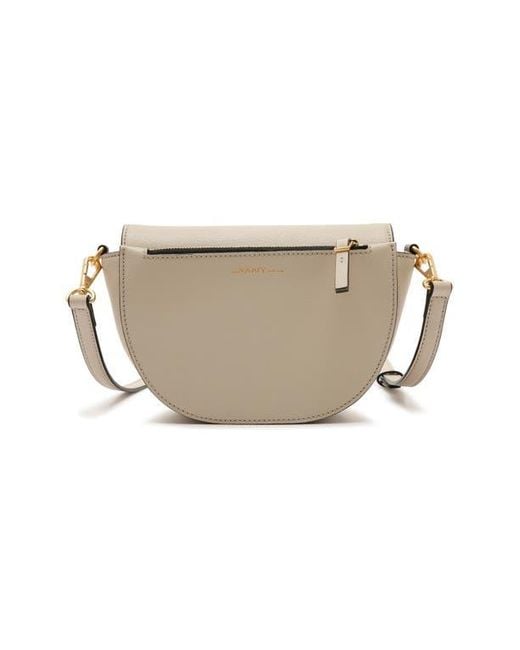 orYANY Natural Lottie Leather Saddle Crossbody Bag