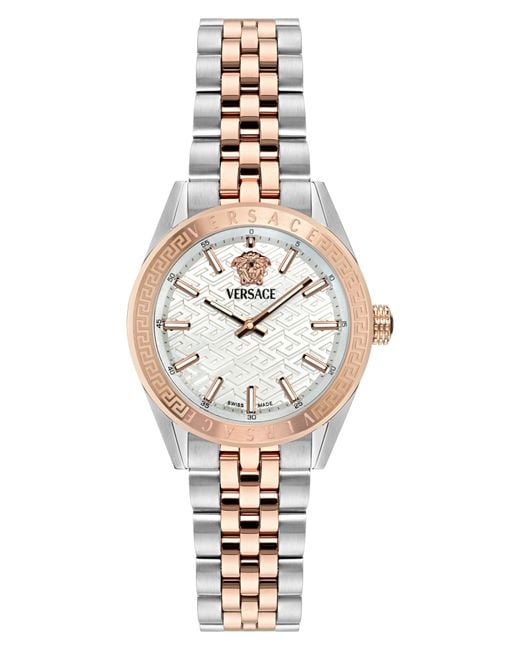 Versace Metallic V-Code Bracelet Watch, 36Mm