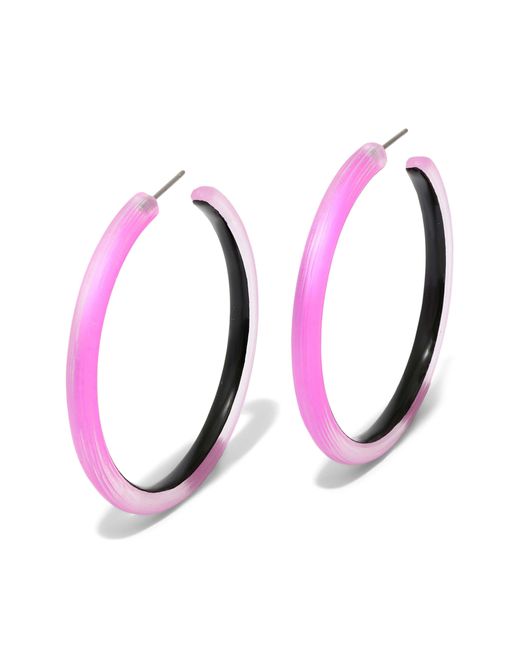 Alexis Pink Skinny Hoop Earrings