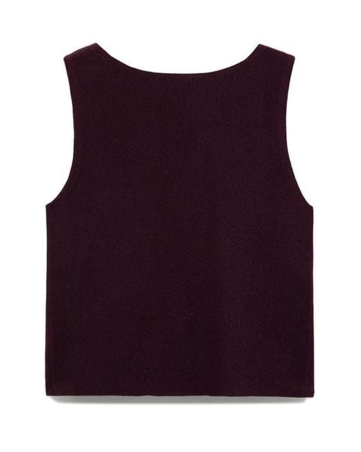 Mango Purple Fine Rib Sweater Tank