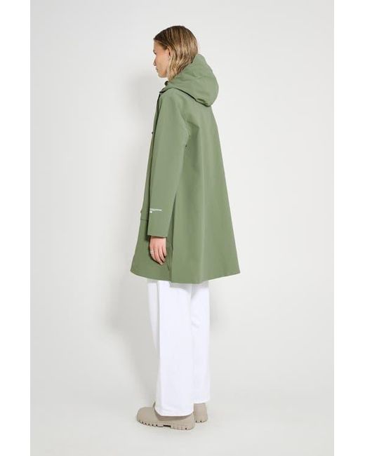 Stutterheim Green Mosebacke Patch Matte Raincoat