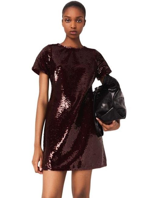 Maje Sequin-Embroidered Mini Dress | Lyst
