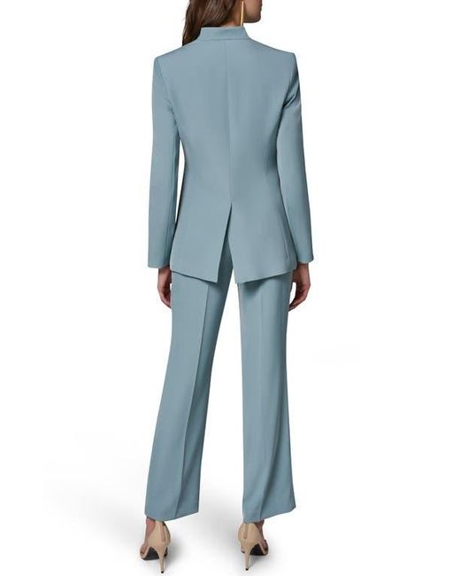 Donna Karan Blue Collarless Jacket