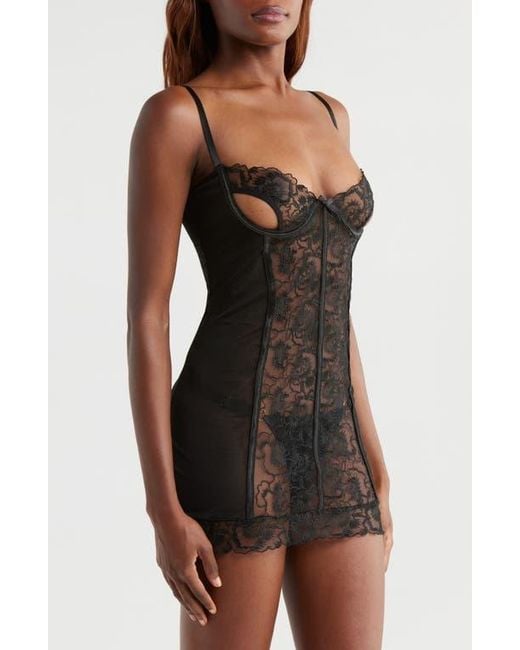 Kilo Brava Black Underwire Chemise & G-String Set