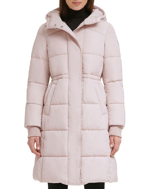 Kenneth Cole Multicolor Memory 3/4 Length Puffer Jacket