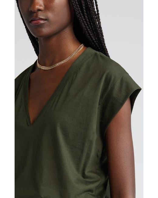 FRAME Green Le Mid Rise V-neck T-shirt