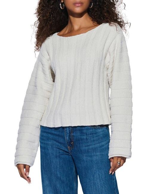 Nation Ltd Gray Ronan Rib Cotton Blend Velour Sweater