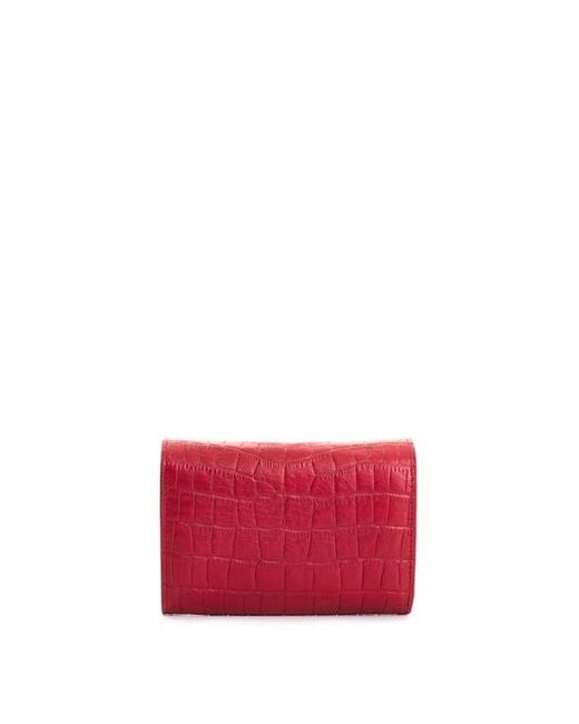 Velez Red Embossed Leather Wallet