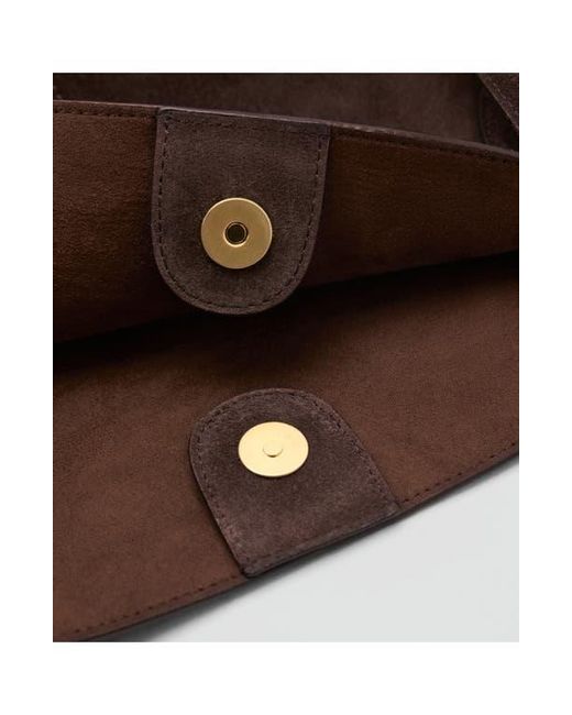 Mango Brown Suede Shopper Bag