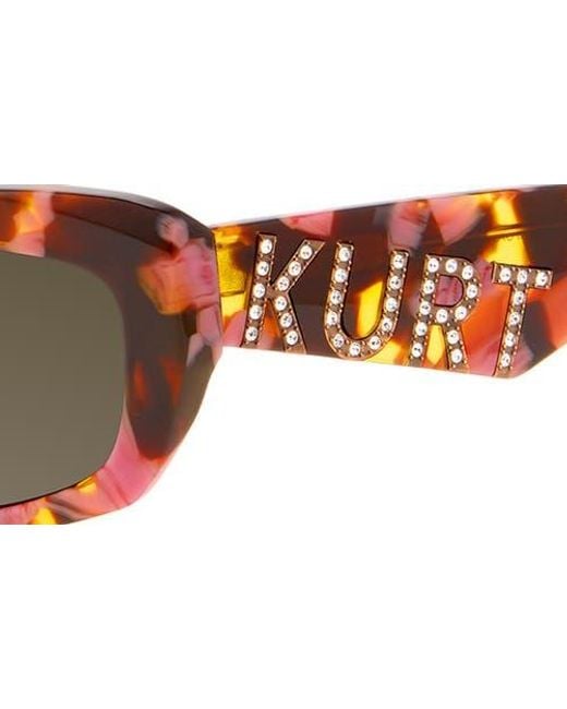 Kurt Geiger Brown 55Mm Rectangular Sunglasses