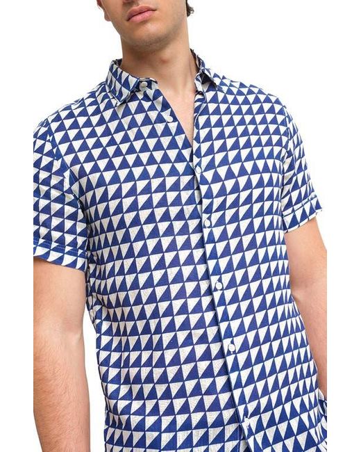 Peninsula Blue Tabaccara Linen Shirt for men