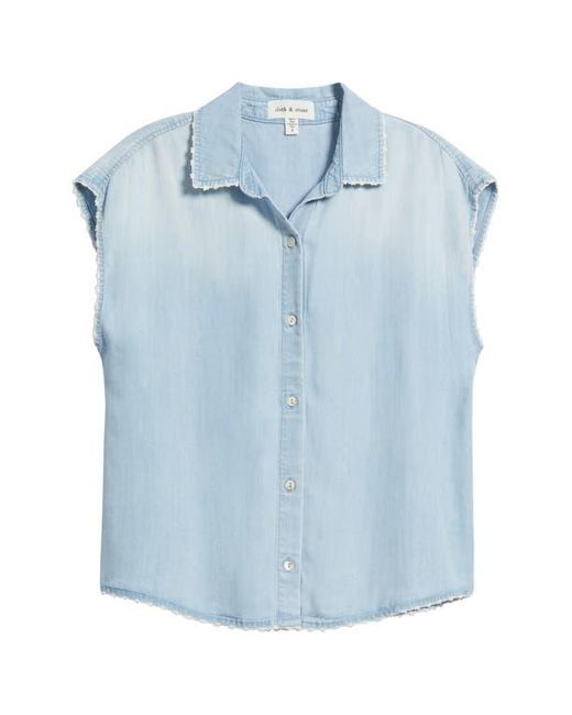 Cloth & Stone Blue Trim Chambray Shirt