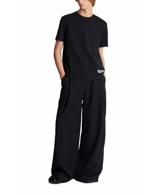 Balmain Black Small Stamp Printed T-Shirt for men