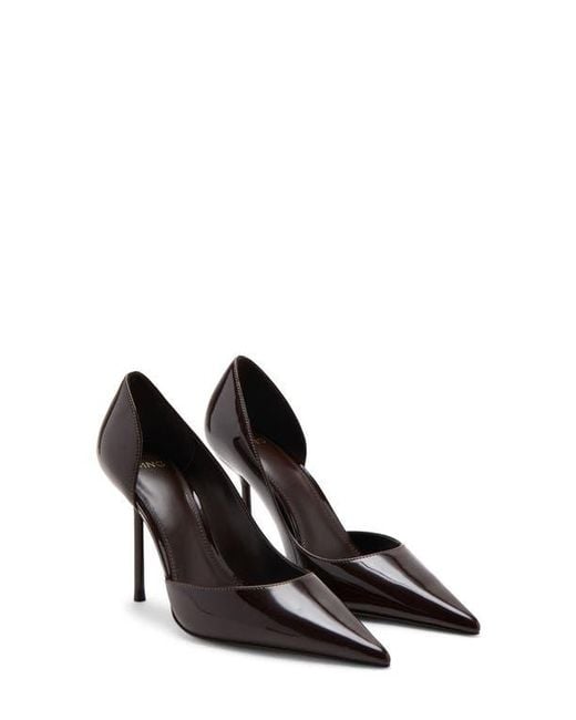 Mango Black Half D'Orsay Pointed Toe Pump