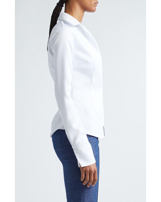 LAQUAN SMITH White Fitted Button-up Shirt