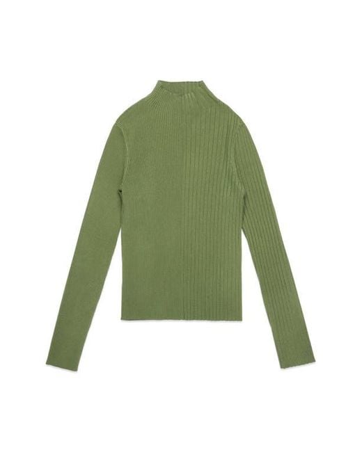 DELUC Green Nate Funnel Neck Sweater
