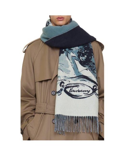 Burberry Blue Castle Cashmere Scarf