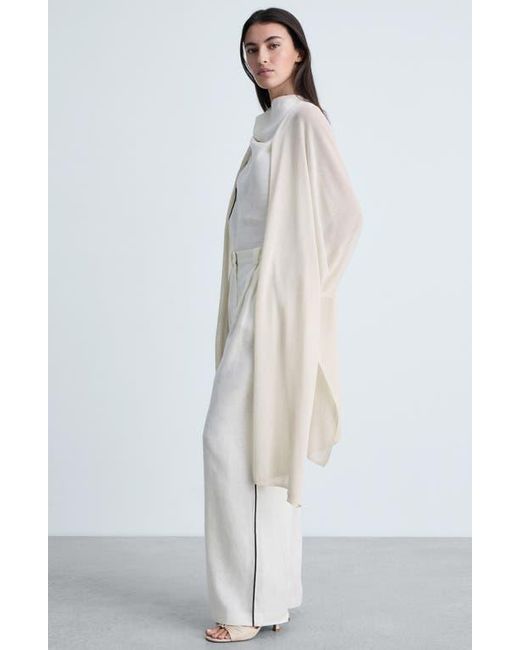 Mango White Longline Open Front Cardigan